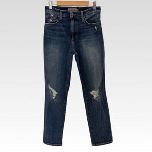 Joes Niki Straight Leg Distressed Mid Rise Medium‎ Wash Womens Jeans Size 27